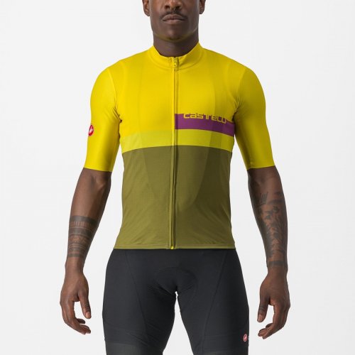 CASTELLI A Blocco Jersey passion fruit/amethist-green L