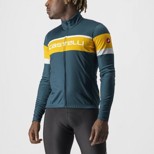 CASTELLI Passista Jersey deep teal/goldenrod-silver gray L