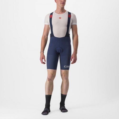 CASTELLI Premio Black Bibshort LTD Edition belgian blue/metallic silver M