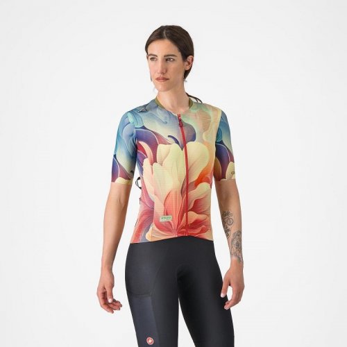 Castelli Unlimited Pro W Jersey multicolor green/orange