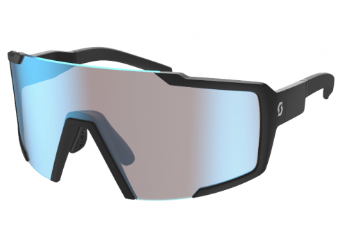 SCOTT Shield Sonnenbrille schwarz matt/ blau chrome