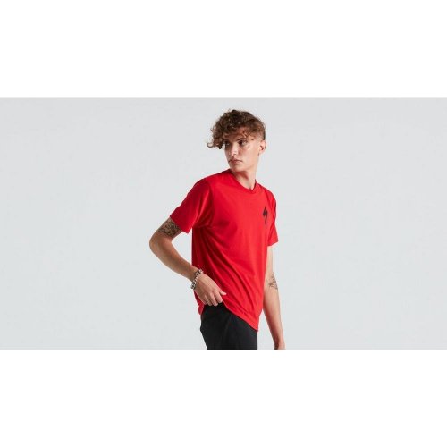 Specialized Mens S-Logo Short Sleeve T-Shirt flo red M