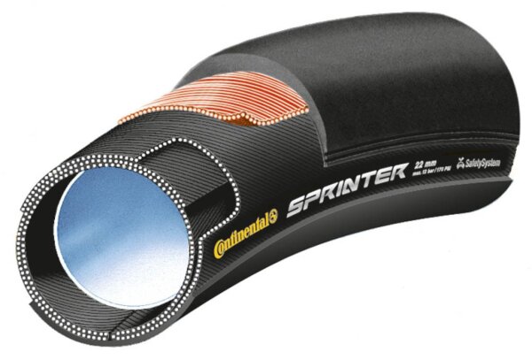 Continental Schlauchreifen Sprinter 28"x25mm schwarz (25-622)