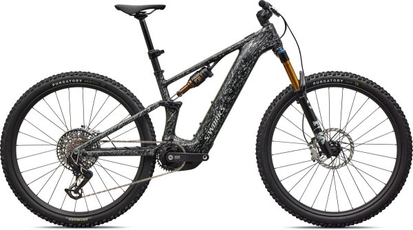 Specialized S-Works Turbo Levo R gloss shadow silver blended speckle over carbon/silver dust