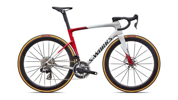 Specialized S-Works Tarmac SL9 – SRAM RED AXS gloss white silver metallic/gloss ruby metallic/obsidian metallic